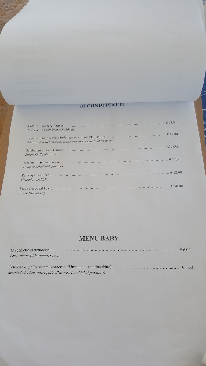 Menu - Dio Del Mare | Gallipoli photo 5
