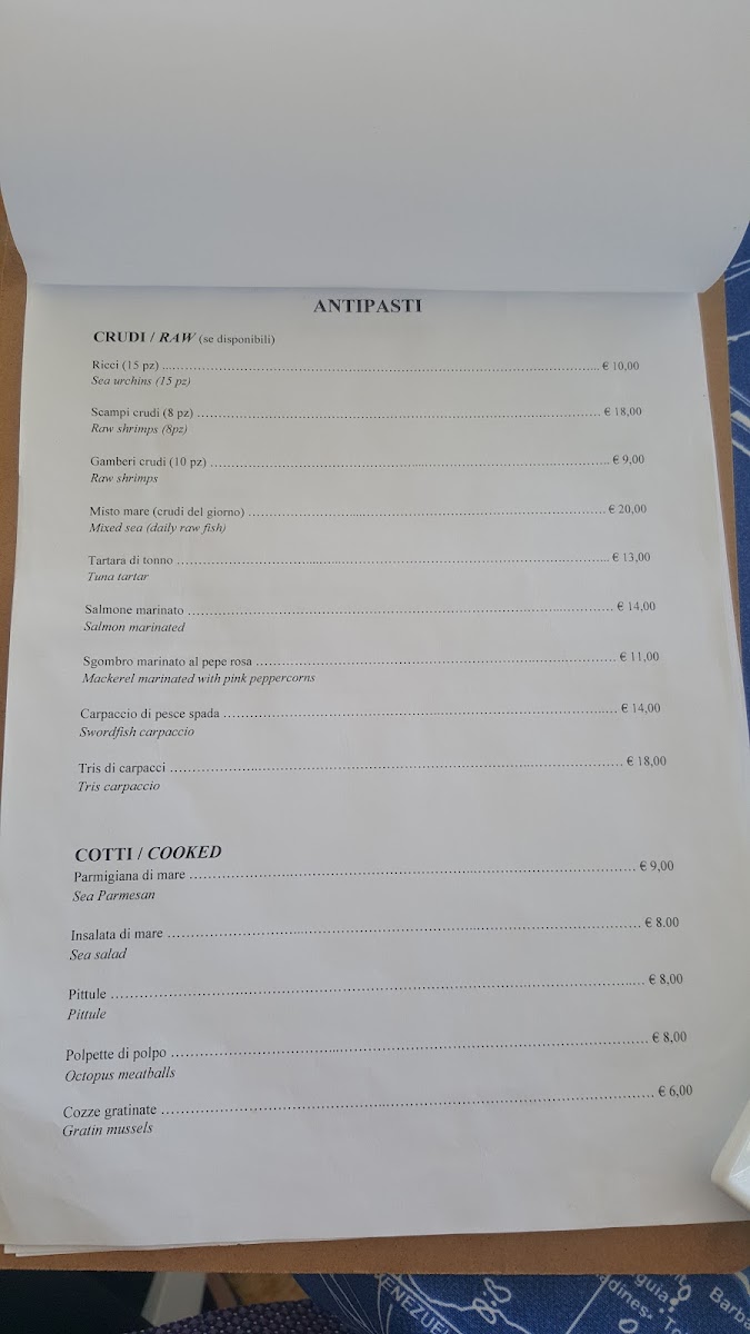 Menu - Dio Del Mare | Gallipoli photo 7
